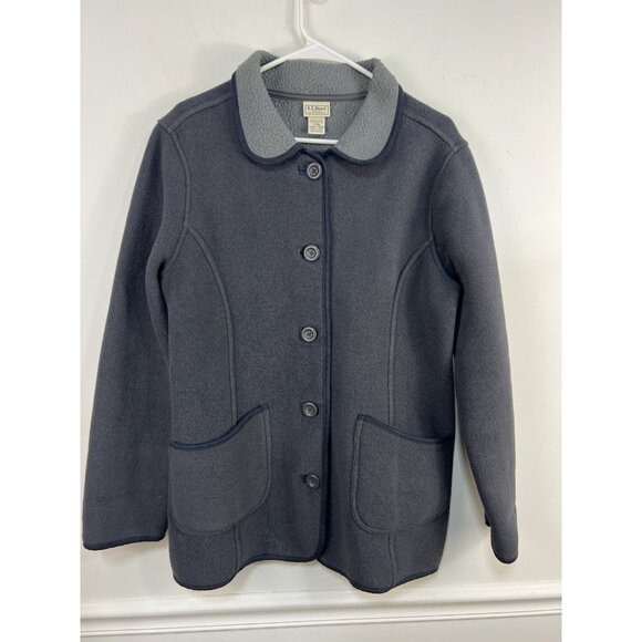 L. L. Bean Women’s  Vintage Grey Fleece Jacket Item 276586 Retro Outdoor Large - Picture 1 of 6